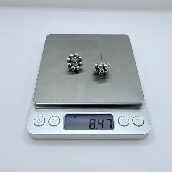 TAXCO Vintage Sterling Silver Cluster Earrings - Picture 11 of 11